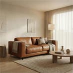 Leren bank Clear - 2,5 zits - Elegance Cognac (cognac) -, Huis en Inrichting, Zetels | Zetels, Bohemian, Eigentijds, Modern, Retro, Vintage