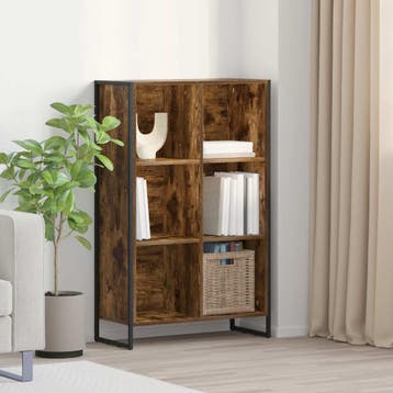 vidaXL Boekenkast 99,5 x 30 x 108,5 cm Bewerkt hout Rook Eik, Verzenden, Nieuw