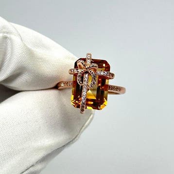 Sans prix de réserve - Bague Argent 925 avec naturel Citrine