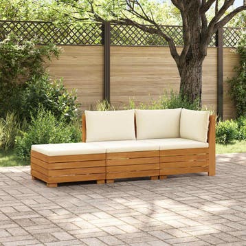 vidaXL 3 st Buiten bank set Massief Acacia Hout Bruin, Tuin en Terras, Verzenden, Nieuw