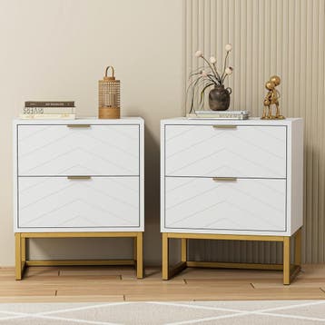 Nachtkastje set van 2 - Bijzettafel - Opbergkastje - 56,5x56, Huis en Inrichting, Verzenden, Nieuw