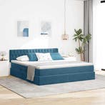 vidaXL Opbergbed met LED met opslag Donkerblauw 160 x 200 cm, Huis en Inrichting, Slaapkamer | Bedden, Verzenden, Nieuw