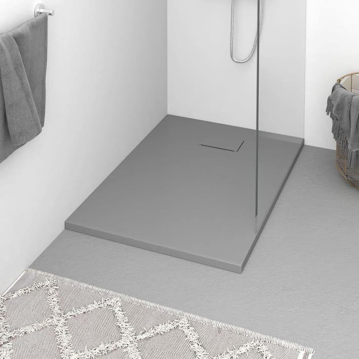 vidaXL Douchebak 100x70 cm SMC grijs, Bricolage & Construction, Sanitaire, Envoi
