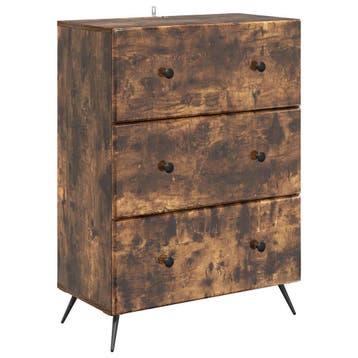 vidaXL Ladekast Gerookt eiken 66 x 34,5 x 90 cm Bewerkt hout, Verzenden, Nieuw