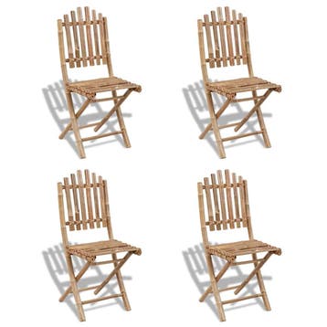 vidaXL Tuinstoelen inklapbaar 4 st bamboe, Verzenden