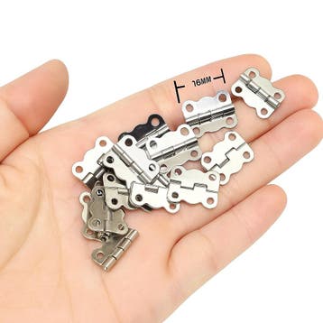 Set van 40 metalen scharniertjes (16x13 mm zilverkleur), Verzenden, Nieuw
