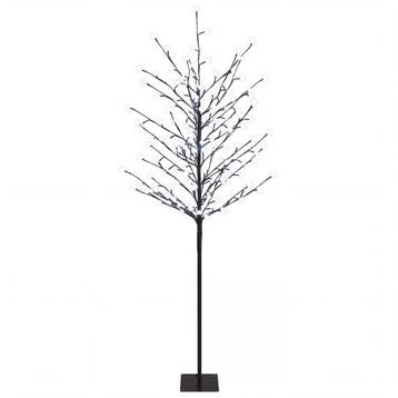 vidaXL Led-bollen kerstboom Zwart 150 cm Staal 185 LEDs, Verzenden