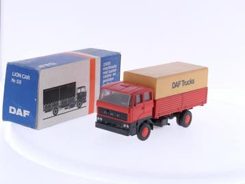 Schaal 1:50 Lion Car Nr.58 Daf 2800 Vrachtauto met kantel..., Ophalen of Verzenden, Gebruikt