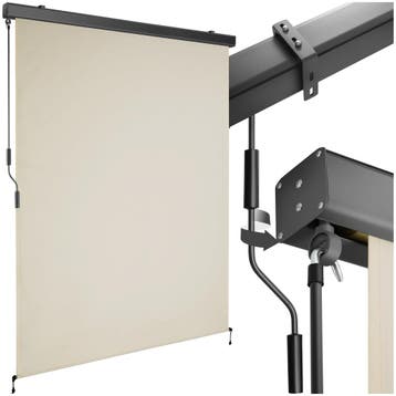 Zonnescherm Eloise met 2 wandhouders - 140 x 250 cm, beige, Verzenden