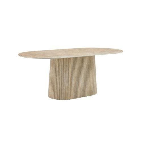 Jamaica eettafel, sintered stone, travertin beige, Huis en Inrichting, Tafels | Eettafels, Nieuw, Metaal, Overige materialen