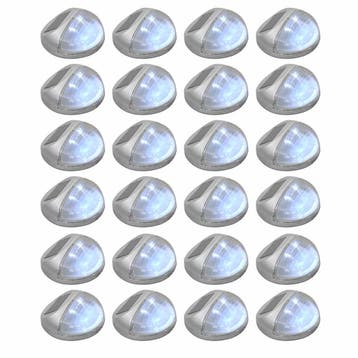 vidaXL Solarwandlampen LED 24 st rond zilverkleurig, Tuin en Terras, Verzenden, Nieuw