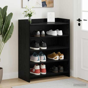 vidaXL Schoenenkast Zwart eiken 73,5 x 36 x 92 cm Bewerkt, Verzenden