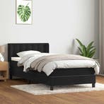 vidaXL Boxspring met matras fluweel zwart 90x210 cm, Verzenden, Nieuw