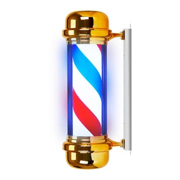 Barberpole / Barbierspaal – Roterend met LED-verlichting, Verzenden