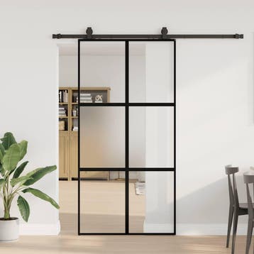 vidaXL Schuifdeur met beslagset 102,5x205 cm gehard glas, Verzenden, Nieuw