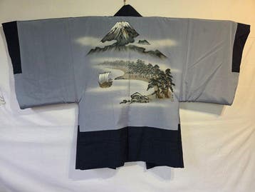 Vintage Japanse kimono- en haori-set voor mannen, met een