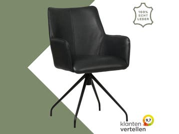 Leren draaibare eetkamerstoel Wave, Huis en Inrichting, 60 tot 90 cm, Nieuw, Leer, Ophalen of Verzenden