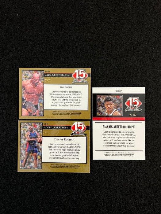 Leaf 15th Anniversary Lot Goldberg /2 - Rodman /8 - Giannis, Verzamelen, Stickers