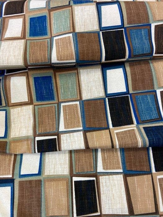 Exclusieve stof met geometrische patronen in dubbele hoogte,, Antiquités & Art, Tapis & Textile