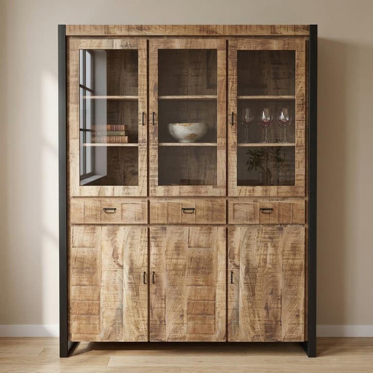 Buffetkast Mangohout Britt 140 cm, Maison & Meubles, Armoires | Buffets, Envoi