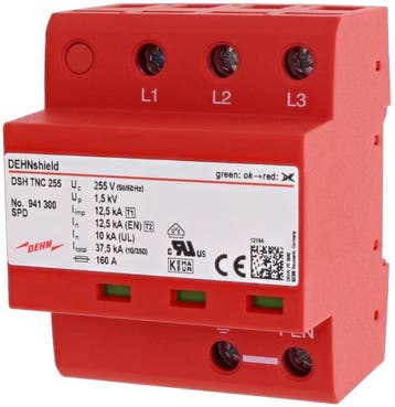 Parafoudre combiné DEHNshield Type 1+2 Triphasé TN-C TNC 255, Verzenden