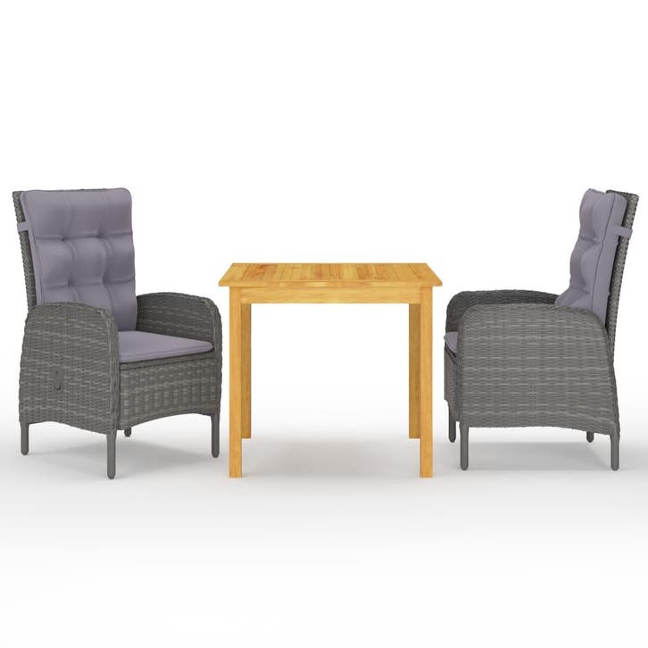 vidaXL 3-delige Tuinset grijs, Jardin & Terrasse, Ensembles de jardin, Envoi