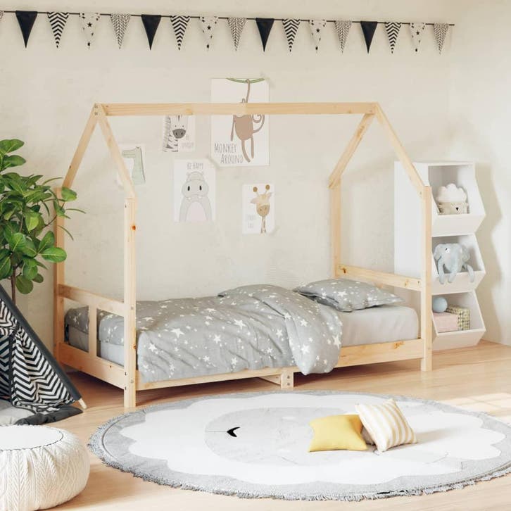 vidaXL Kinderbedframe 80x160 cm massief grenenhout, Kinderen en Baby's, Kinderkamer | Bedden, Nieuw, Verzenden