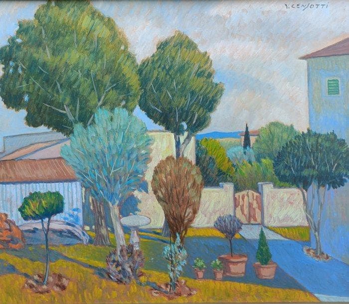 Vincenzo Censotti (1913-2005) - Paesaggio, Antiek en Kunst, Kunst | Schilderijen | Klassiek