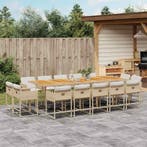 vidaXL 15-delige Tuinset met kussens poly rattan beige, Verzenden, Nieuw, Tuinset