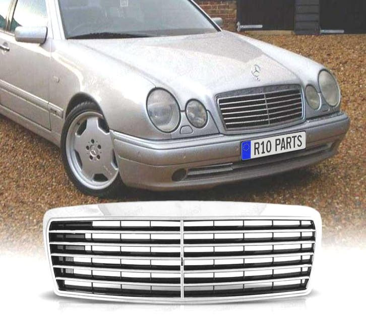 CALANDRE MERCEDES W210 95-98 CHROMÉ, Autos : Pièces & Accessoires, Carrosserie & Tôlerie, Envoi