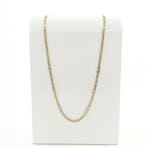 Bicolor gouden marine schakel ketting met wiebertjes, Handtassen en Accessoires, Kettingen, Ophalen of Verzenden, Gebruikt, Overige kleuren