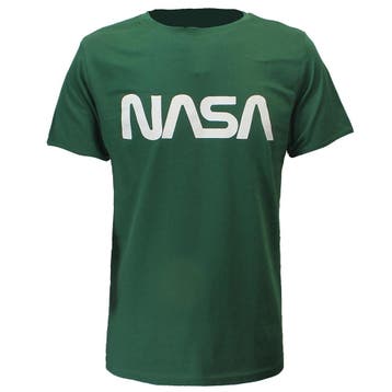 NASA T-Shirt Groen Wit Logo - Officiële Merchandise