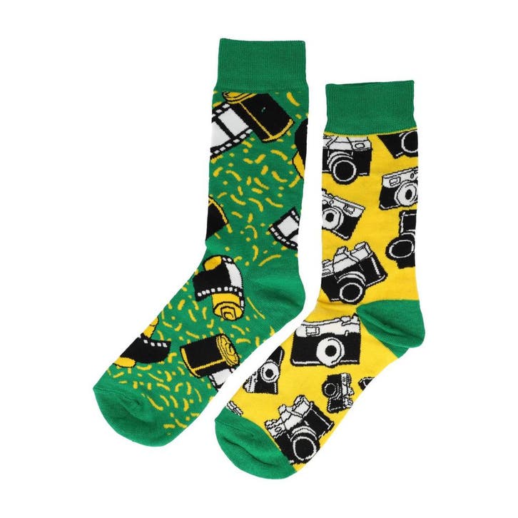 Sokken Katoen – Fotografie Print – Groen Geel Zwart – Maat, Kleding | Dames, Sokken en Kousen