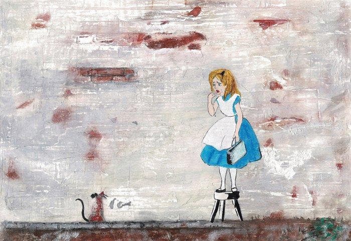 Meb Dessin - Alice na Banksys The Girl and The Rat (New, Verzamelen, Disney