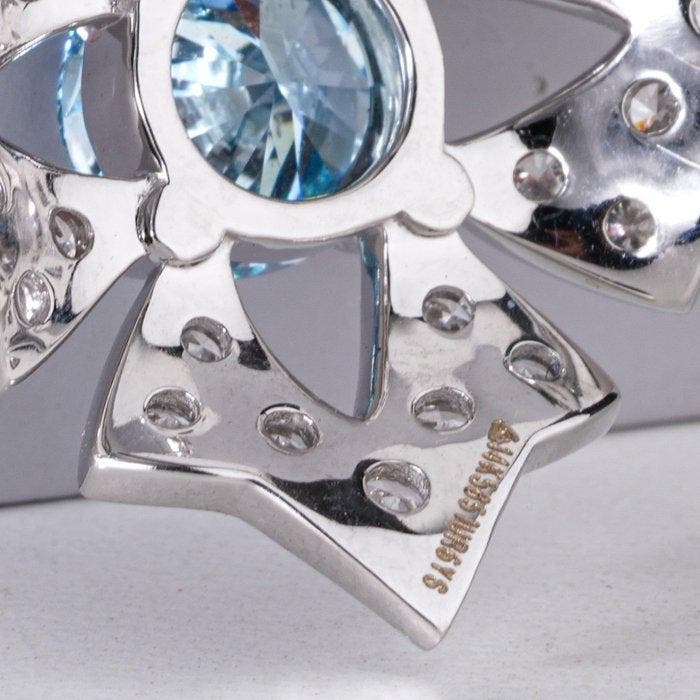 Collier - 14 carats Or blanc - 3.13ct. tw. Bleu Diamant, Bijoux, Sacs & Beauté, Colliers