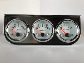 52mm meter set chroom met wit, Ophalen of Verzenden, Nieuw