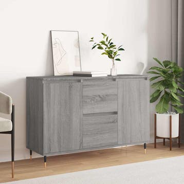 vidaXL Dressoir 101,5x35x70 cm bewerkt hout grijs sonoma, Verzenden