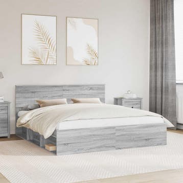 vidaXL Bedframe Grijs Sonoma 180 x 200 cm Massief grenenhout, Verzenden, Nieuw