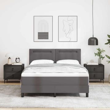 vidaXL Boxspring bed met matras Grijs 160 x 200 cm Kunstleer, Verzenden, Nieuw