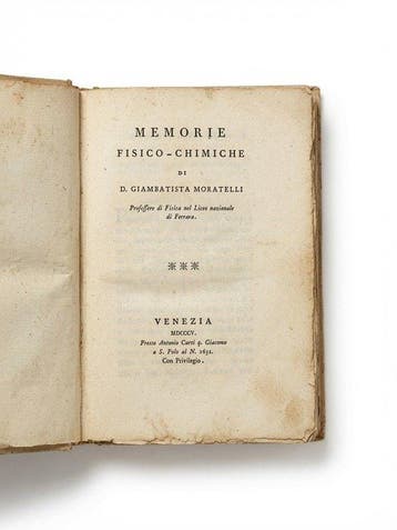 G. Moratelli - Memorie Fisico-Chimiche - 1805