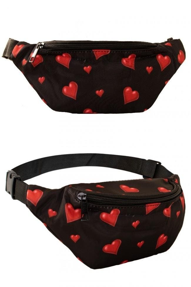 Heuptasje Zwart Met Hartjes, Hobby & Loisirs créatifs, Articles de fête, Envoi