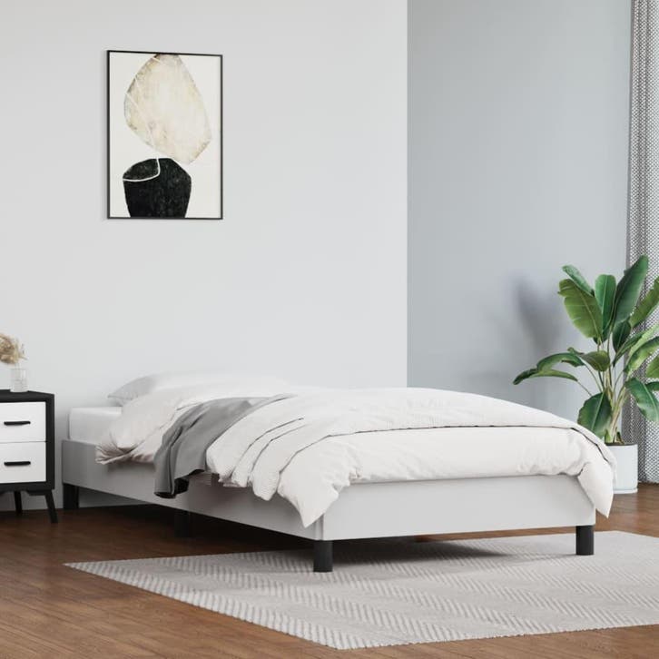 vidaXL Bedframe kunstleer wit 90x200 cm, Huis en Inrichting, Slaapkamer | Bedden, Nieuw, Verzenden