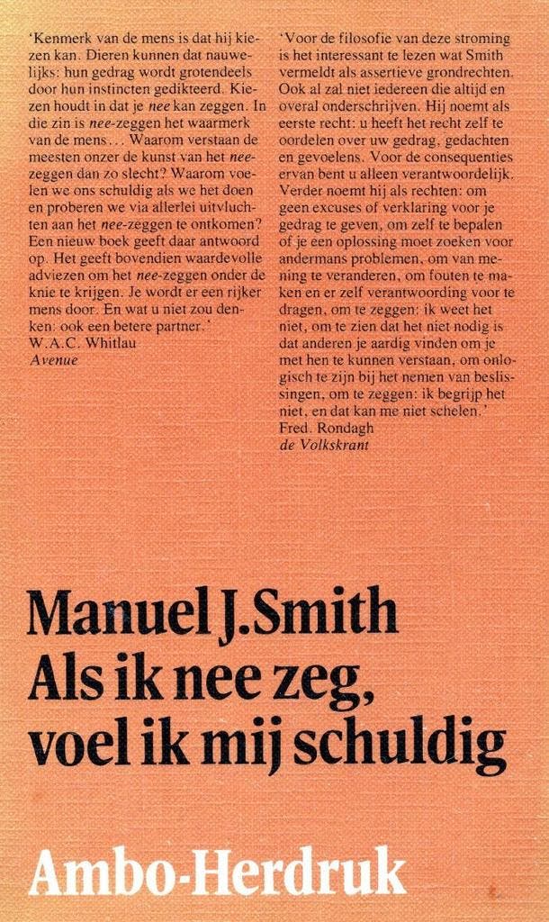 Als ik nee zeg, voel ik mij schuldig - Manuel J. Smith - 978, Boeken, Gezondheid, Dieet en Voeding, Verzenden