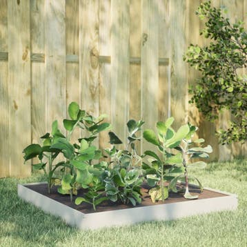 vidaXL Plantenbak verhoogd 100x100x18,5 cm staal wit, Tuin en Terras, Verzenden, Nieuw