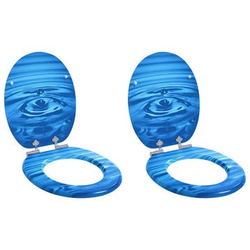 vidaXL Toiletbril 2 pcs Blauwe Druppel 44 x 38 cm Bewerkt, Verzenden