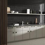 Wandtegel Equipe Ceramica Coco Black Hat Zwart Glans 5x15, Nieuw, Minder dan 20 cm, 10 m² of meer, Wandtegels