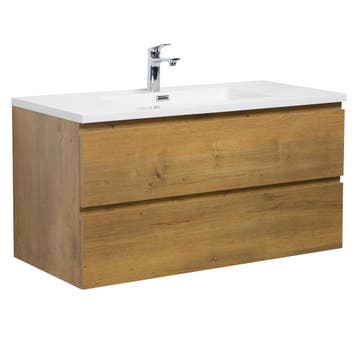 Badkamermeubel Set Angela 100cm Eiken Badmeubel, Huis en Inrichting, Badkamer | Badkamermeubels, Verzenden, Nieuw