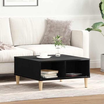 vidaXL Salontafel Zwart Eiken 60 x 60 x 30 cm Bewerkt hout, Verzenden, Nieuw