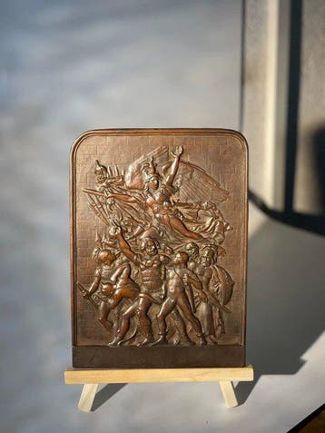 Beeldje - Heavy Bronze High Relief Wall Plaque, After Eugène, Antiquités & Art