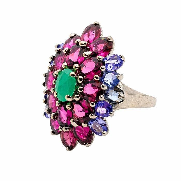 Zonder minimumprijs - Ring Zilver, Verguld, 18 karaat., Bijoux, Sacs & Beauté, Bagues